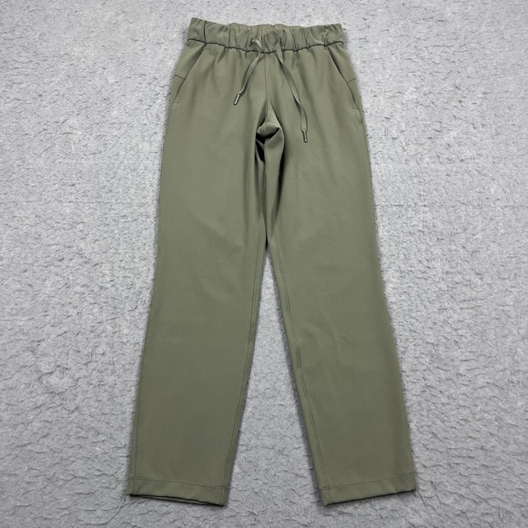 lululemon athletica Pants - Lululemon On The Fly Pant 27" Women's 2 Green Stretch Drawcord Activewear W5BPNS